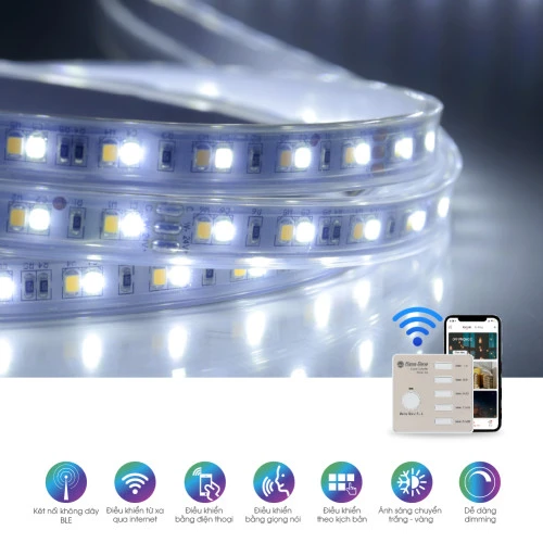 Đèn LED Dây Đổi Màu Bluetooth 1000/7W LD01.RF.BLE (24VDC)